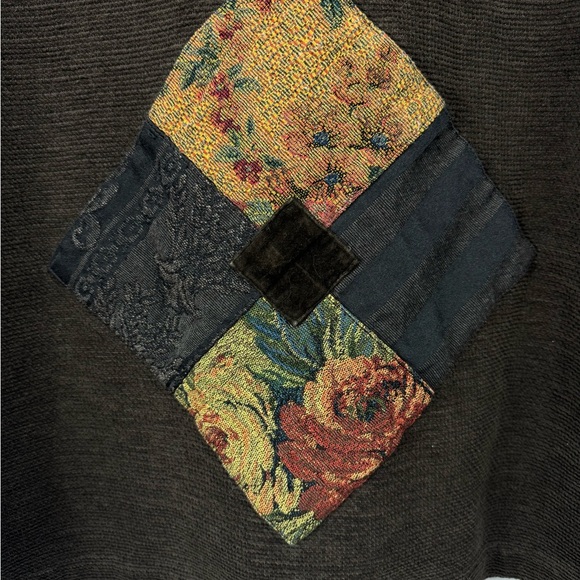 Vintage J Jill Size Small Patchwork Square Metal Button Brown Jacket Artsy - Picture 8 of 8